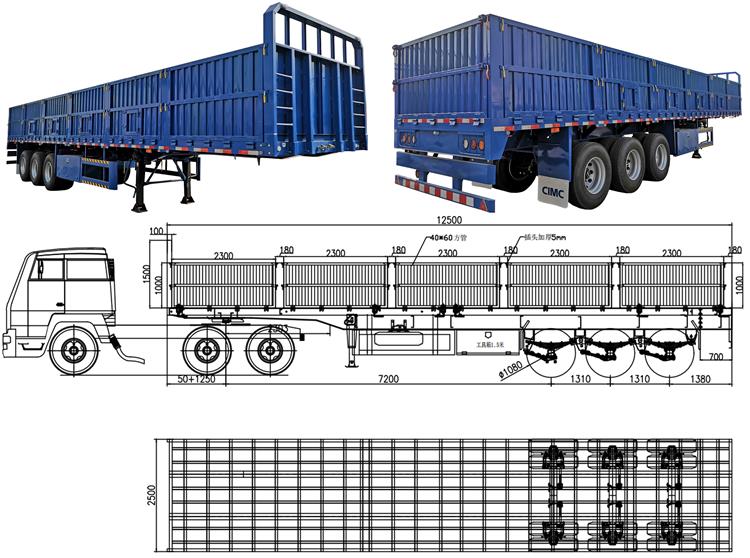 CIMC Tri Axle Drop Side Trailer for Sale | Cargo Semi Trailer