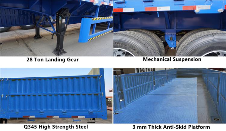 CIMC Tri Axle Drop Side Trailer for Sale | Cargo Semi Trailer