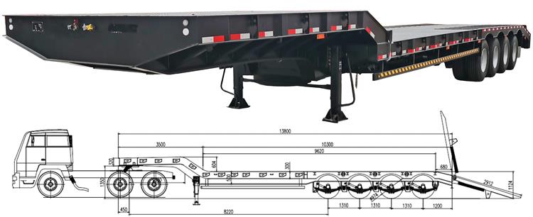 4 Axle Low Bed Trailer for Sale In Ghana