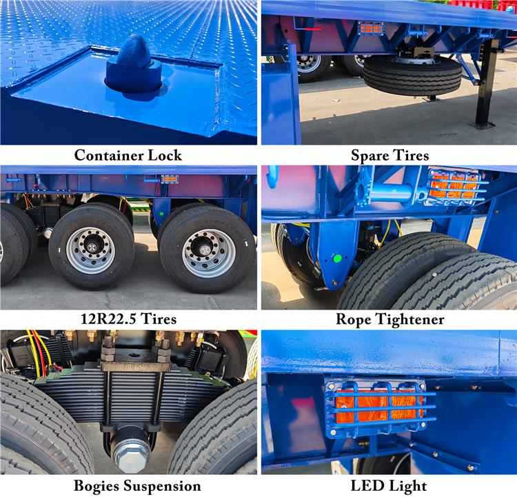 Triple Axle Flat Deck Trailers for Sale In Djibouti