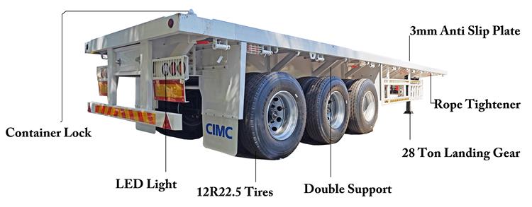 CIMC 13m Flatbed Truck Trailer for Sale In Saudi Arabia