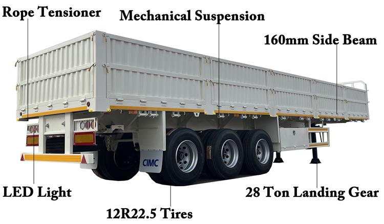 CIMC 3 Axle Side Wall Trailer for Sale In Zimbabwe Harare 