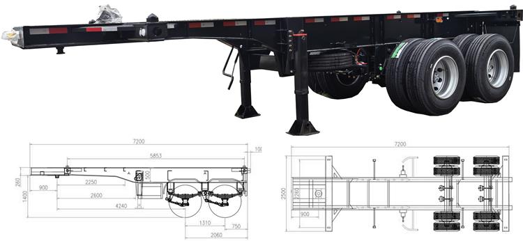 CIMC 2 Axle 20ft Container Chassis for Sale In Zambia