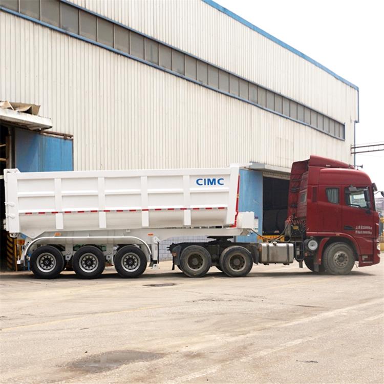 35 Ton Tri Axle Tipper Semi Trailer With Hydraulic Mechanic Suspension