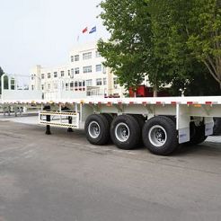 CIMC 3 Axle Flatbed Container Trailer with Front Wall