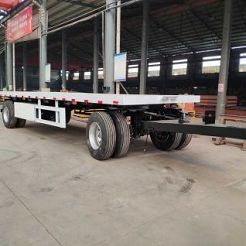 CIMC 30 Tonne 20ft Container Flat Deck Full Drawbar Trailer for Sale