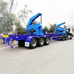 CIMC 40Ton Side Loader Container Trailer With Crane for Sale