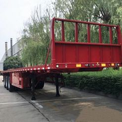 3 Axle 40 Foot Container 60 Tons Flatbed Semi Trailer for Sale - CIMC