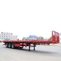 Tri Axle Flatbed Container Trailer with Front Wall-CIMC Manufacturer