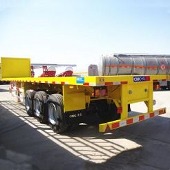3 Axle Container Flatbed Semi Trailer with Front Wall 